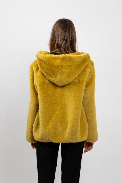 FAUX FUR HOODED JACKET