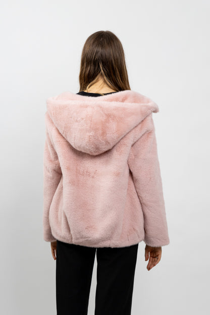 FAUX FUR HOODED JACKET