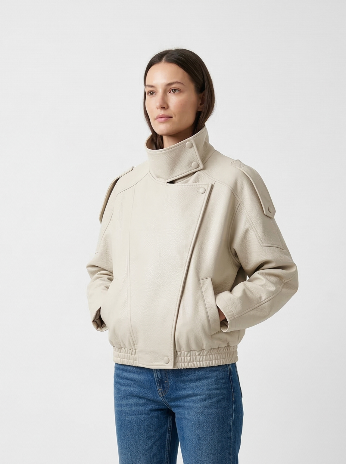 Chaqueta de motociclista de piel sintética
