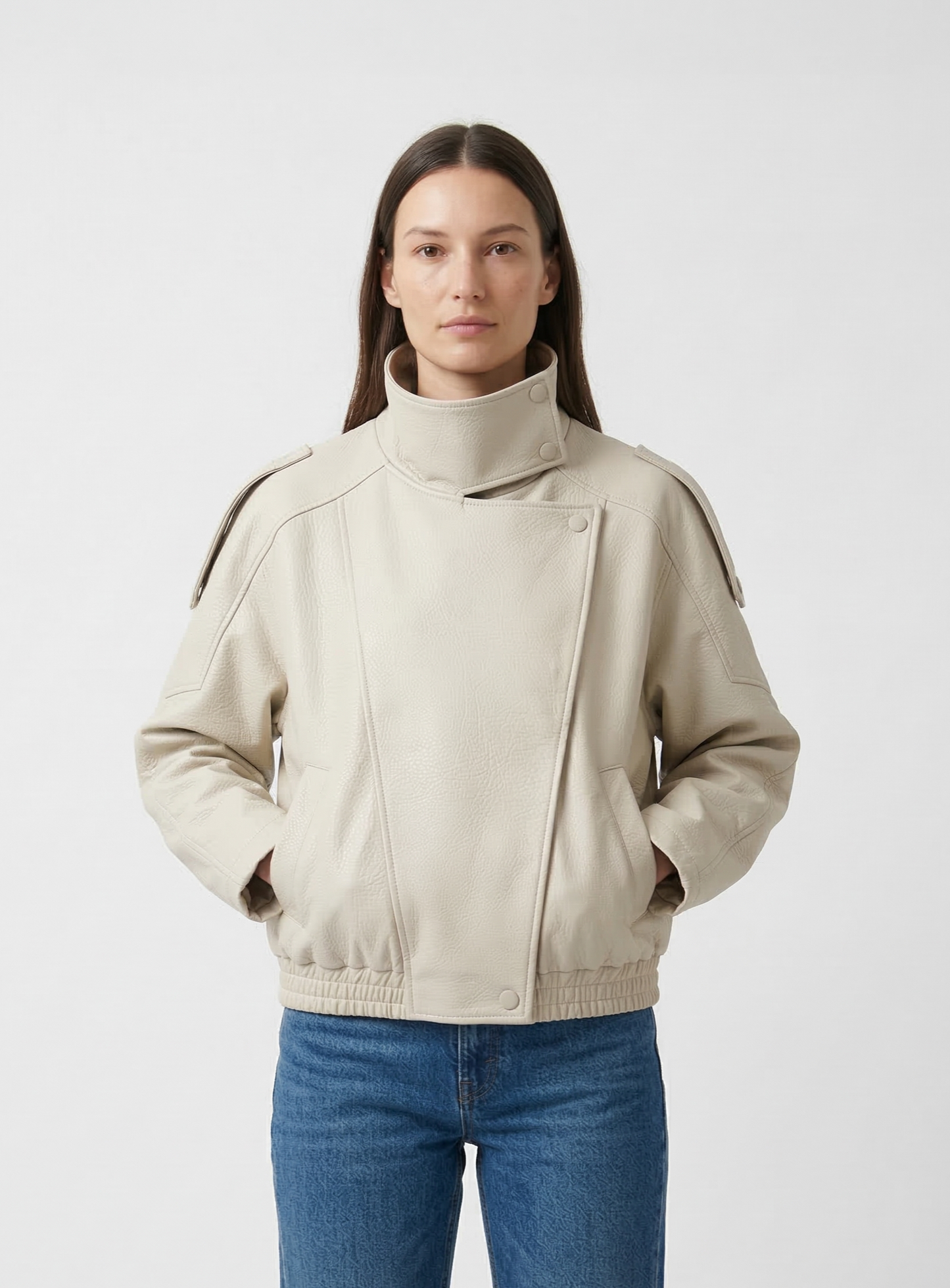 Chaqueta de motociclista de piel sintética