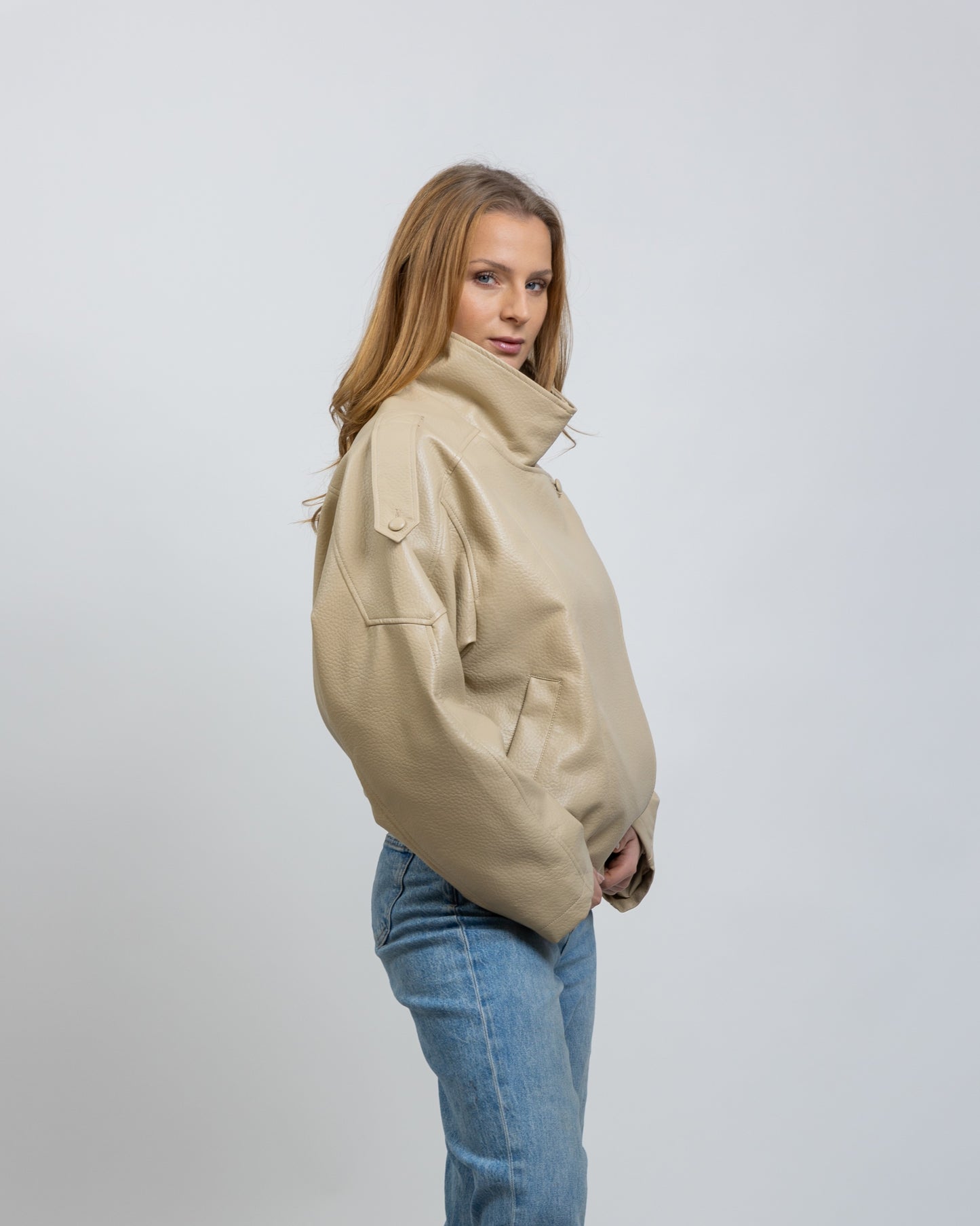Chaqueta de motociclista de piel sintética