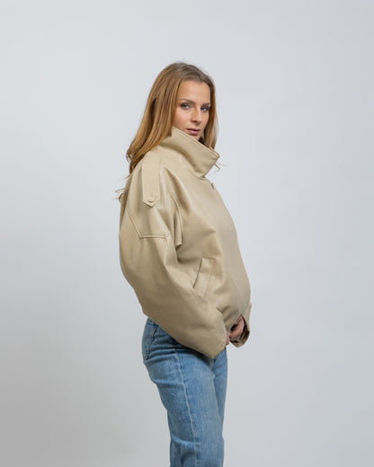 Chaqueta de motociclista de piel sintética