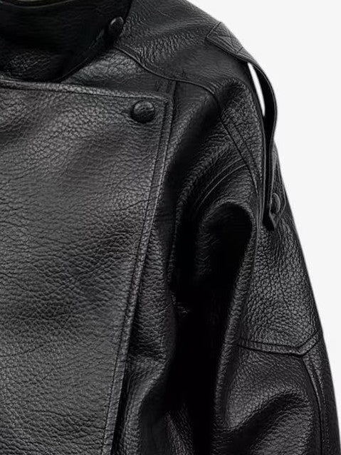 Chaqueta de motociclista de piel sintética