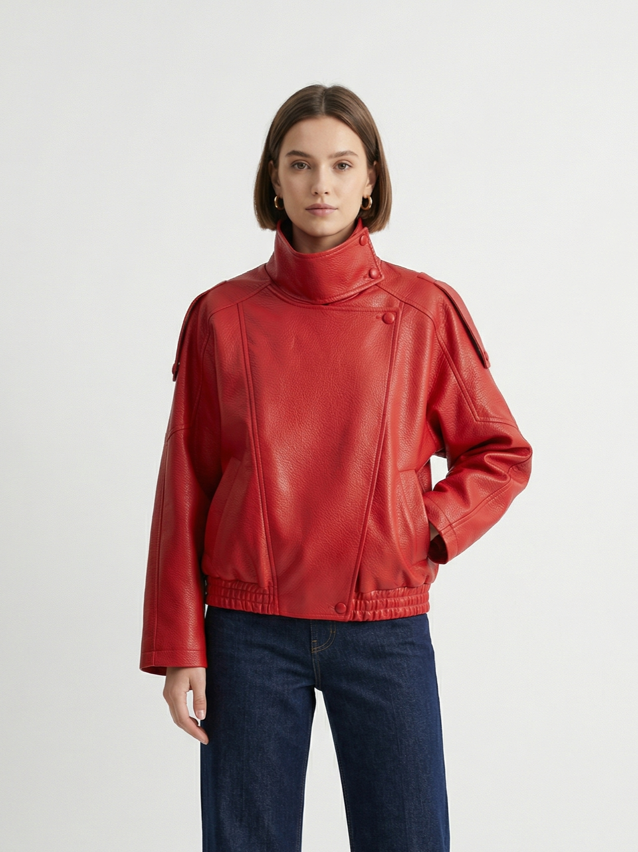 Chaqueta de motociclista de piel sintética