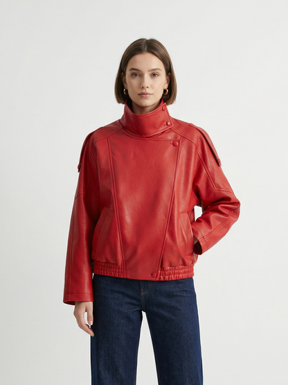 Chaqueta de motociclista de piel sintética