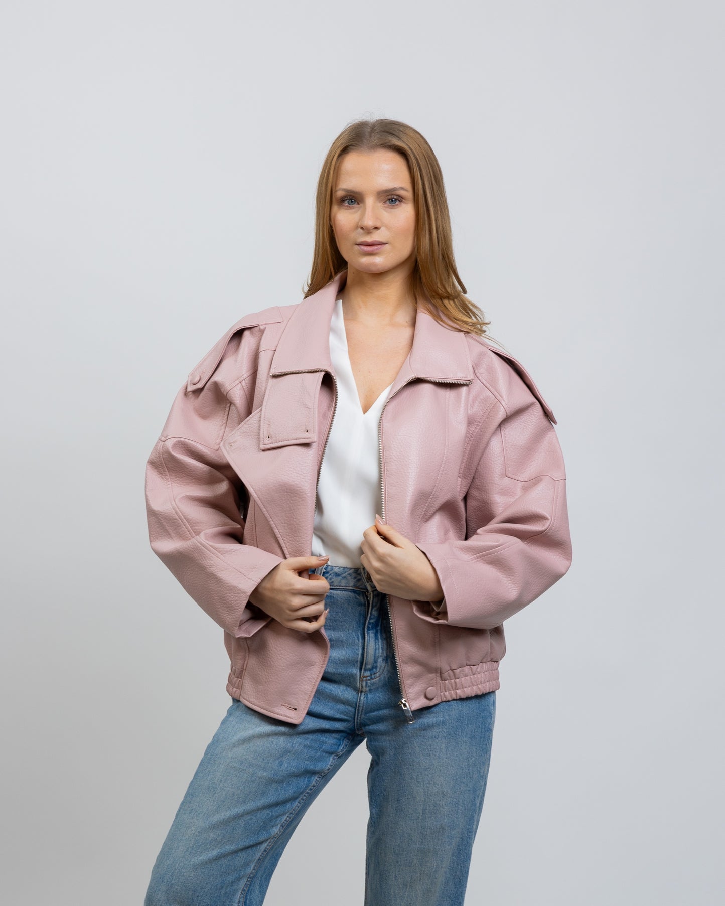 Chaqueta de motociclista de piel sintética