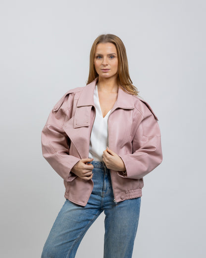 Chaqueta de motociclista de piel sintética