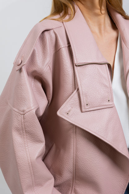 Chaqueta de motociclista de piel sintética