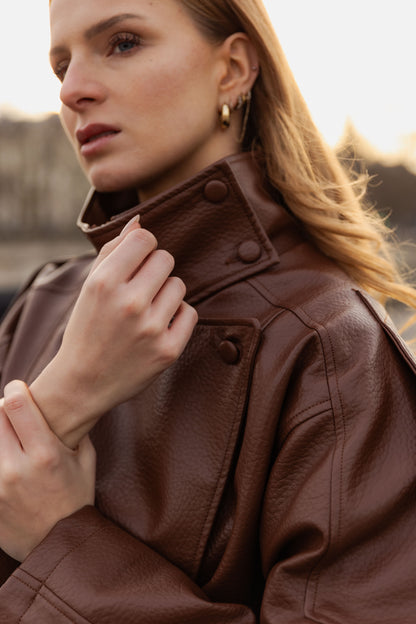 Chaqueta de motociclista de piel sintética