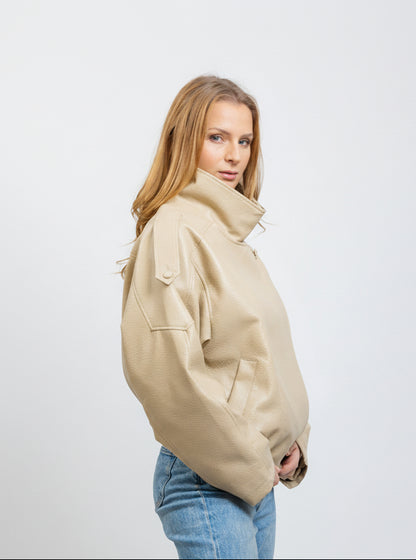 Chaqueta de motociclista de piel sintética