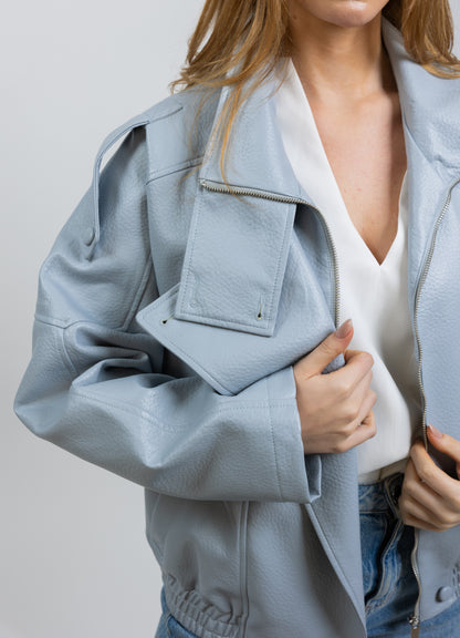 Chaqueta de motociclista de piel sintética