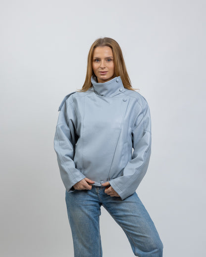 Chaqueta de motociclista de piel sintética