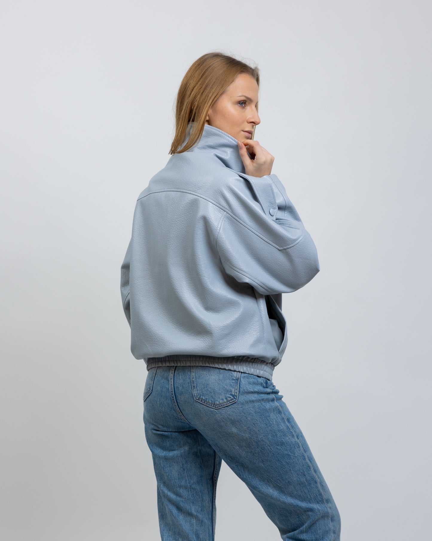 Chaqueta de motociclista de piel sintética