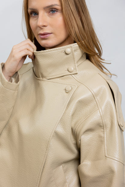 Chaqueta de motociclista de piel sintética