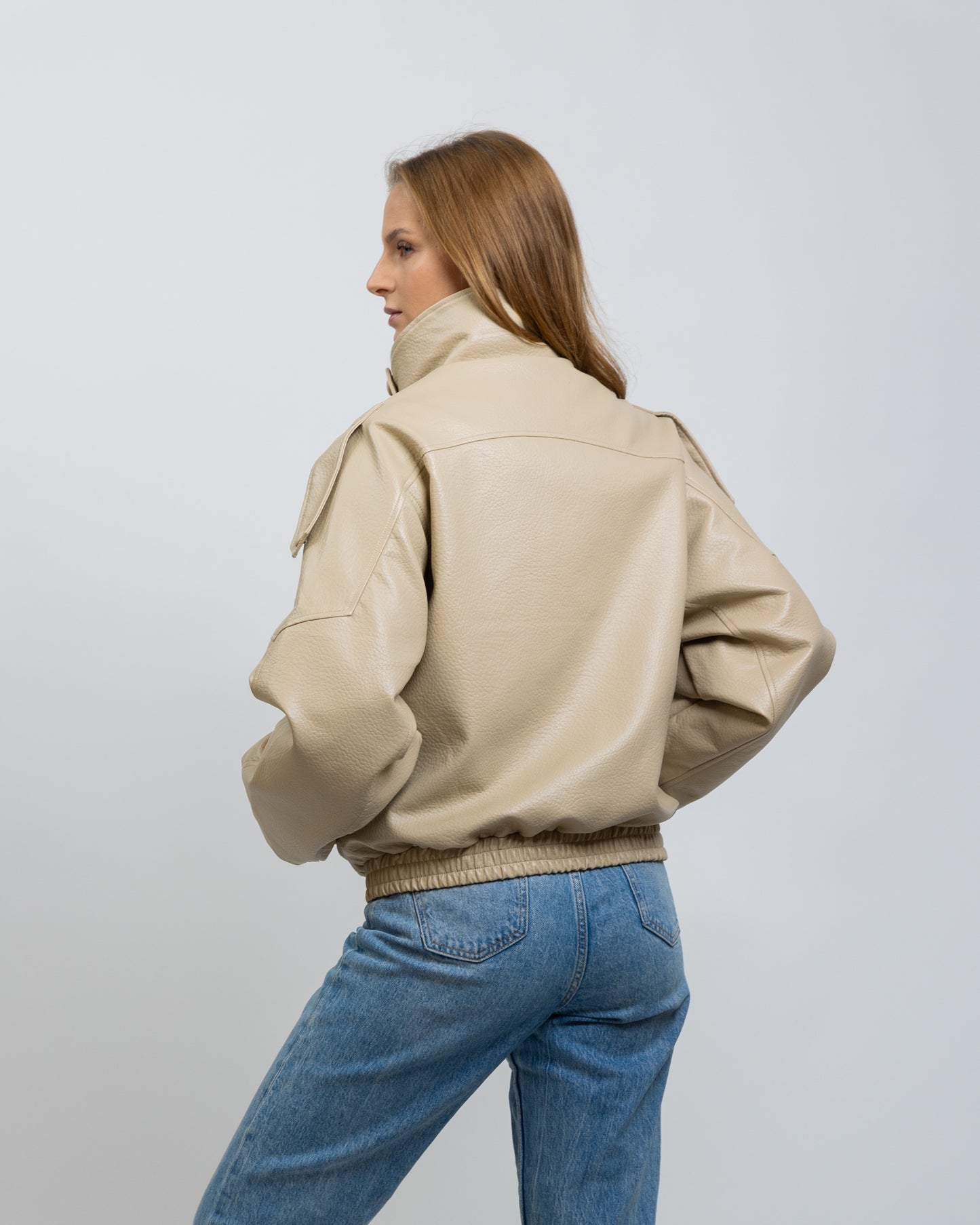 Chaqueta de motociclista de piel sintética