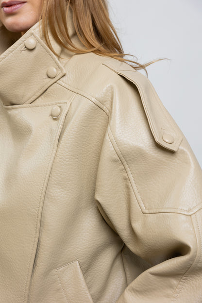 Chaqueta de motociclista de piel sintética