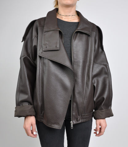 Chaqueta de motociclista de piel sintética