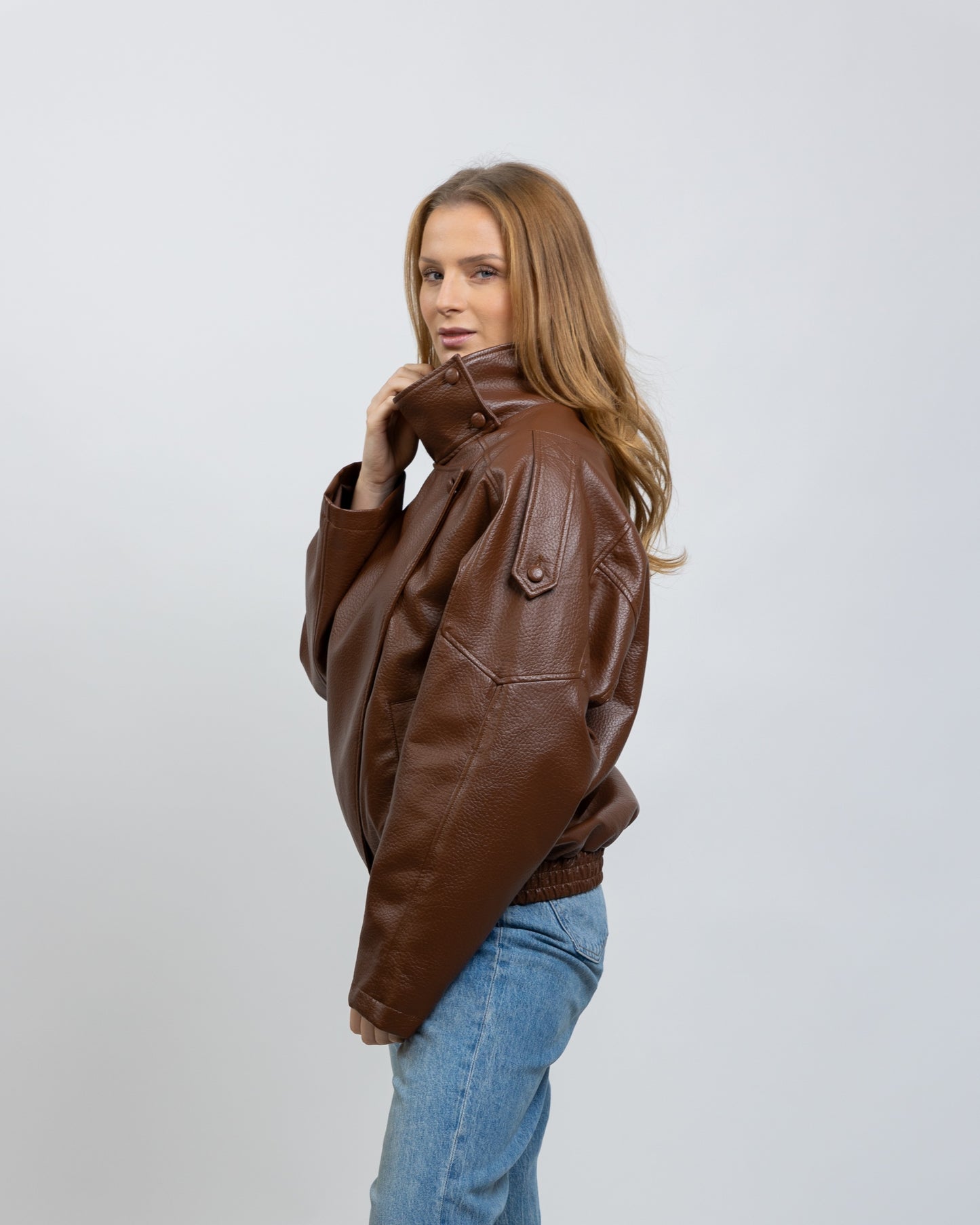 Chaqueta de motociclista de piel sintética