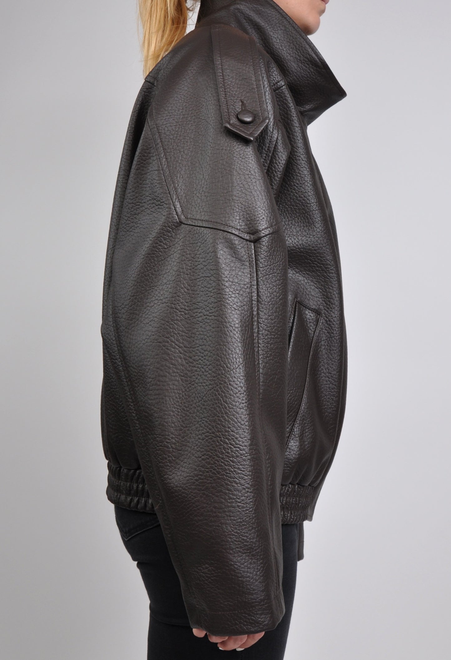 Chaqueta de motociclista de piel sintética