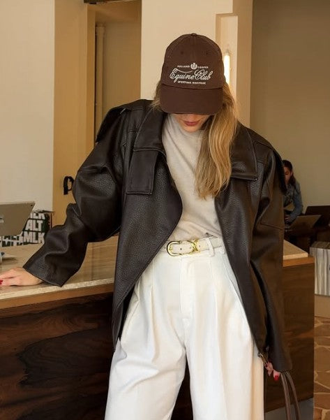 Chaqueta de motociclista de piel sintética