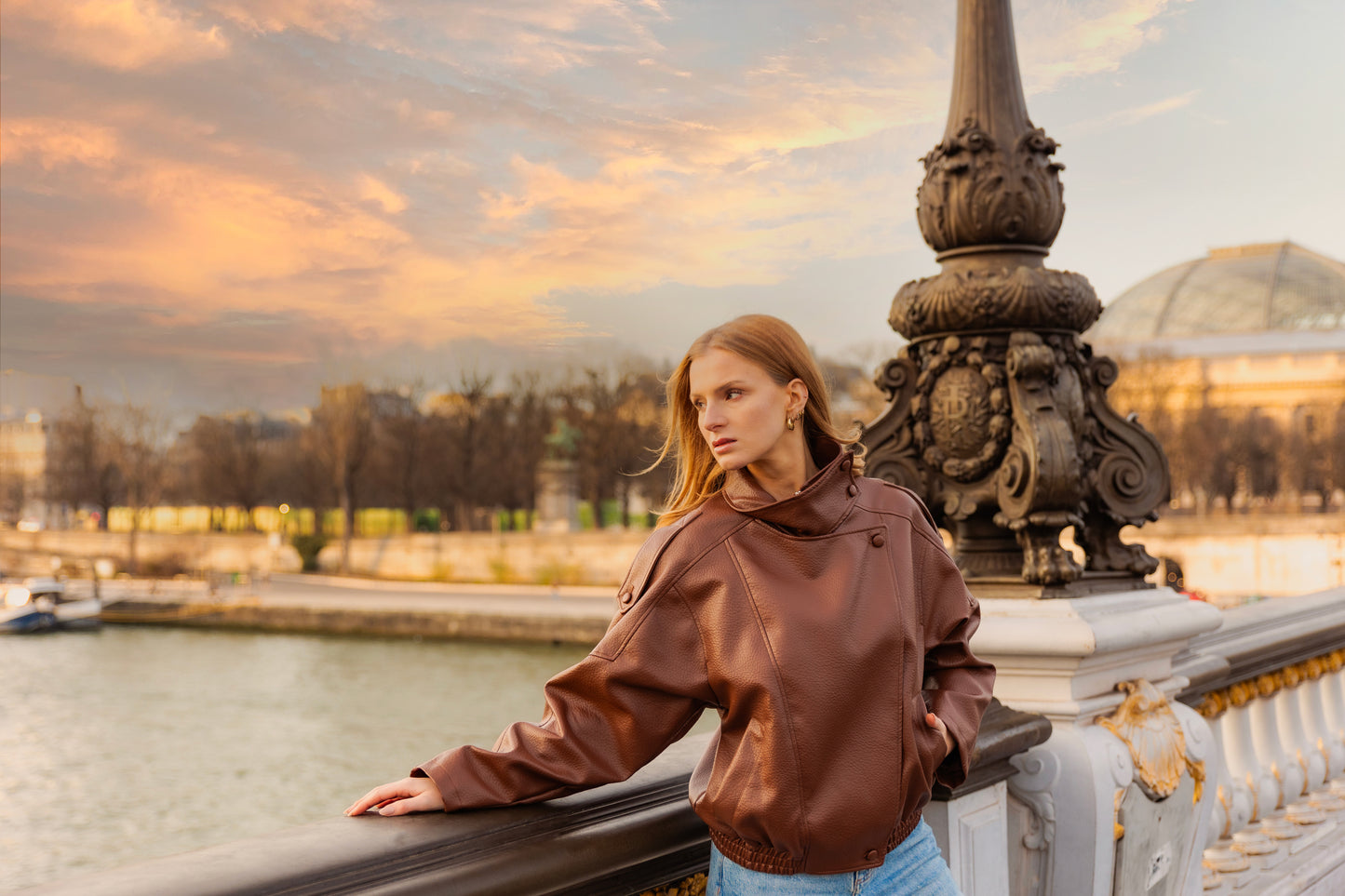 Chaqueta de motociclista de piel sintética