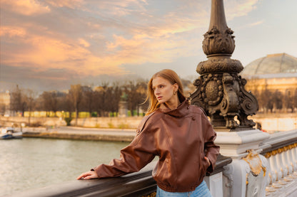 Chaqueta de motociclista de piel sintética