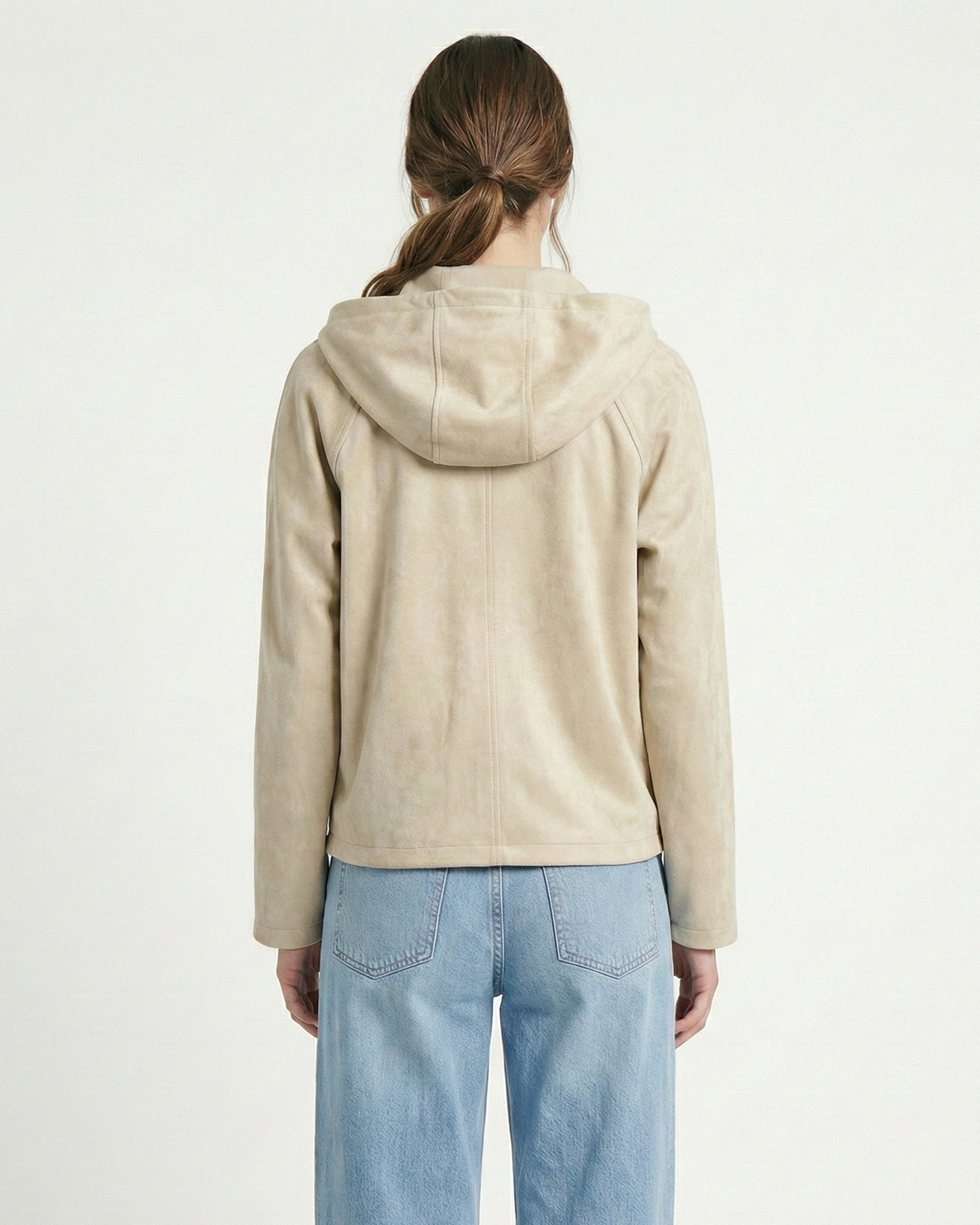 CHAQUETA CON CAPUCHA Y CREMALLERA EFECTO ANTE