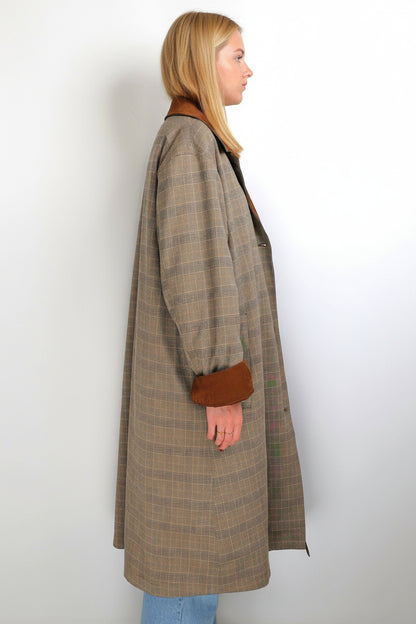 TRENCH REVERSIBLE À CARREAUX