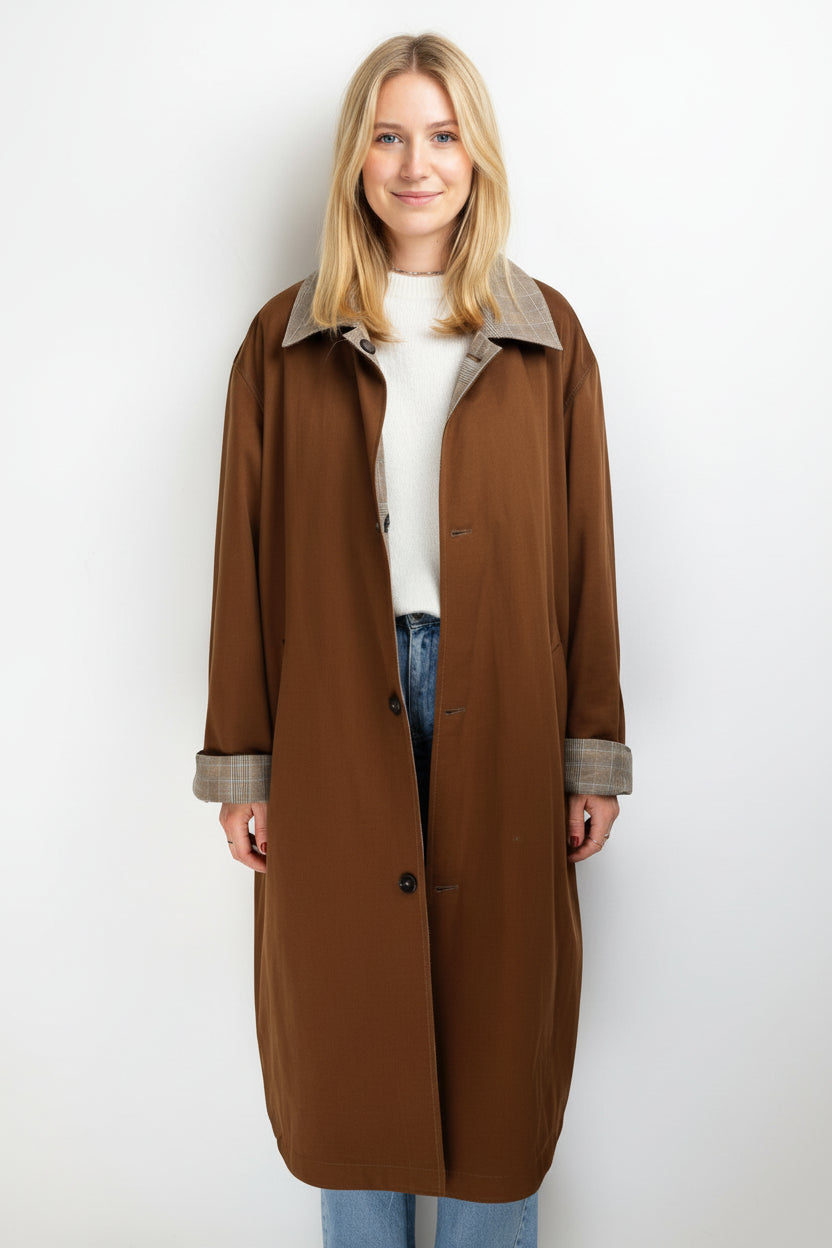 TRENCH REVERSIBLE À CARREAUX