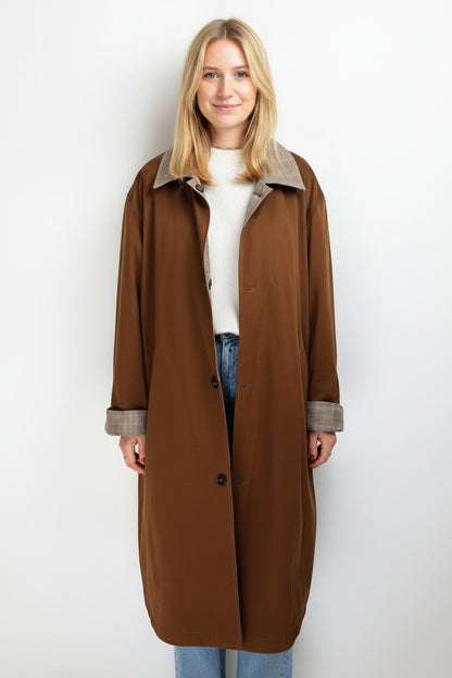 TRENCH REVERSIBLE À CARREAUX