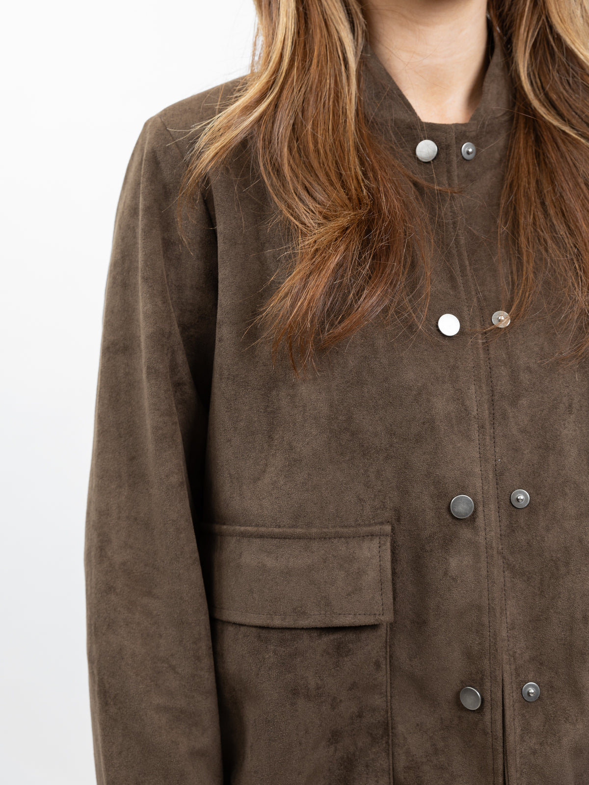 SUEDE-EFFECT BOMBER JACKET