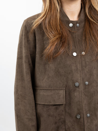 SUEDE-EFFECT BOMBER JACKET