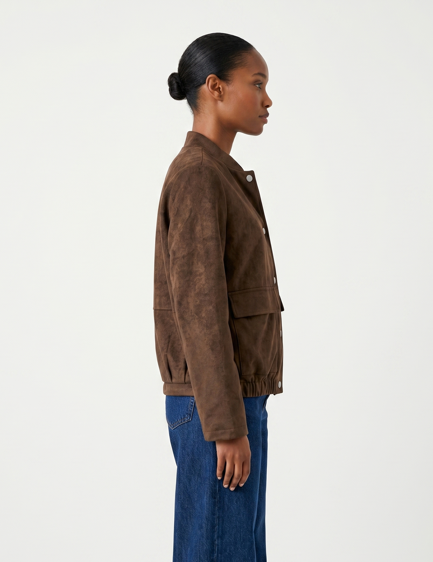 SUEDE-EFFECT BOMBER JACKET