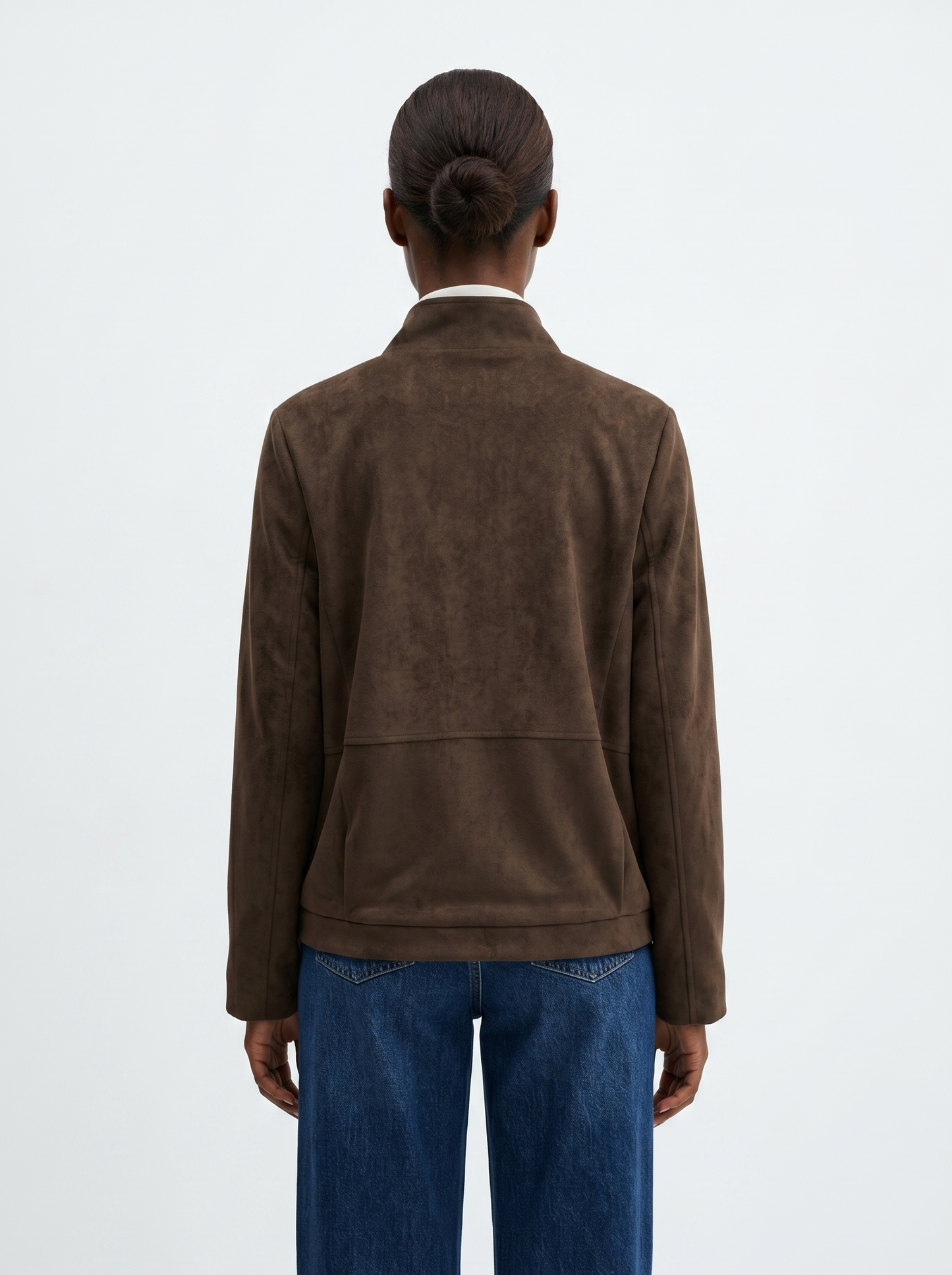 SUEDE-EFFECT BOMBER JACKET