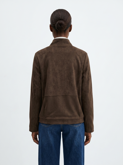 SUEDE-EFFECT BOMBER JACKET