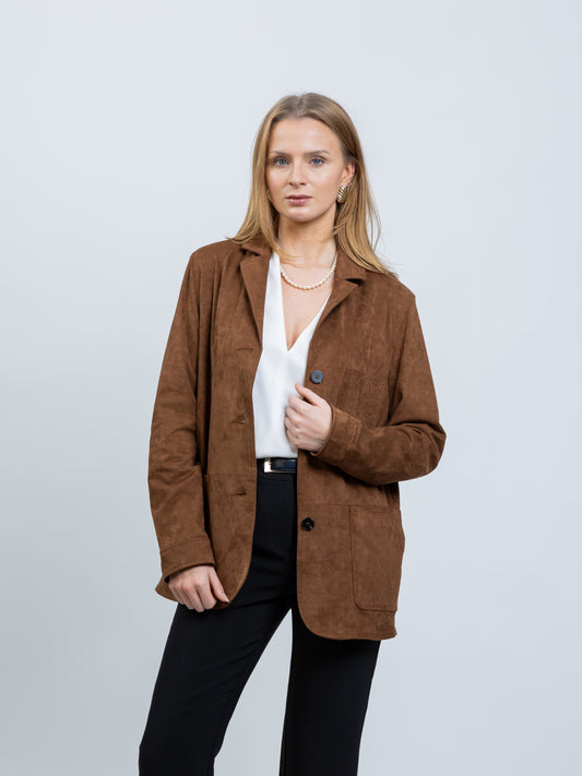 VESTE BLAZER EFFET DAIM