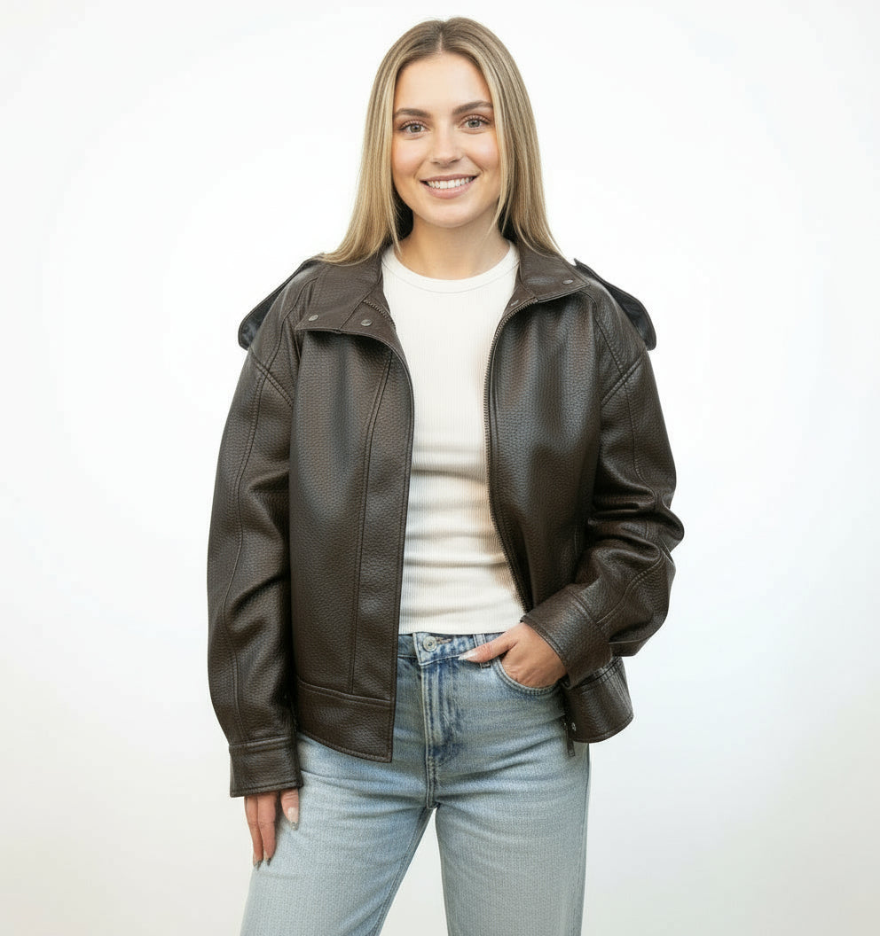 BLOUSON MOTARD EN SIMILICUIR