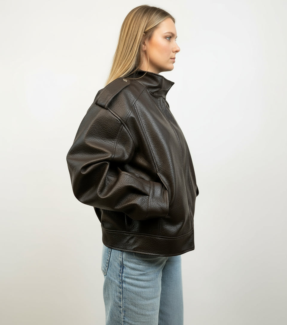 BLOUSON MOTARD EN SIMILICUIR
