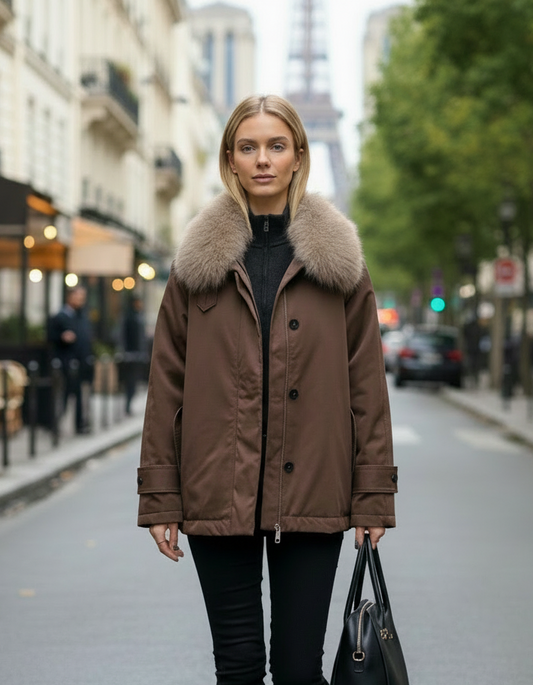 PARKA WITH REMOVABLE FAUX FUR COLLAR