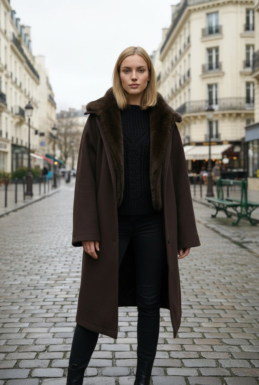 MANTEAU 2 PIÈCES AVEC FAUSSE FOURRURE