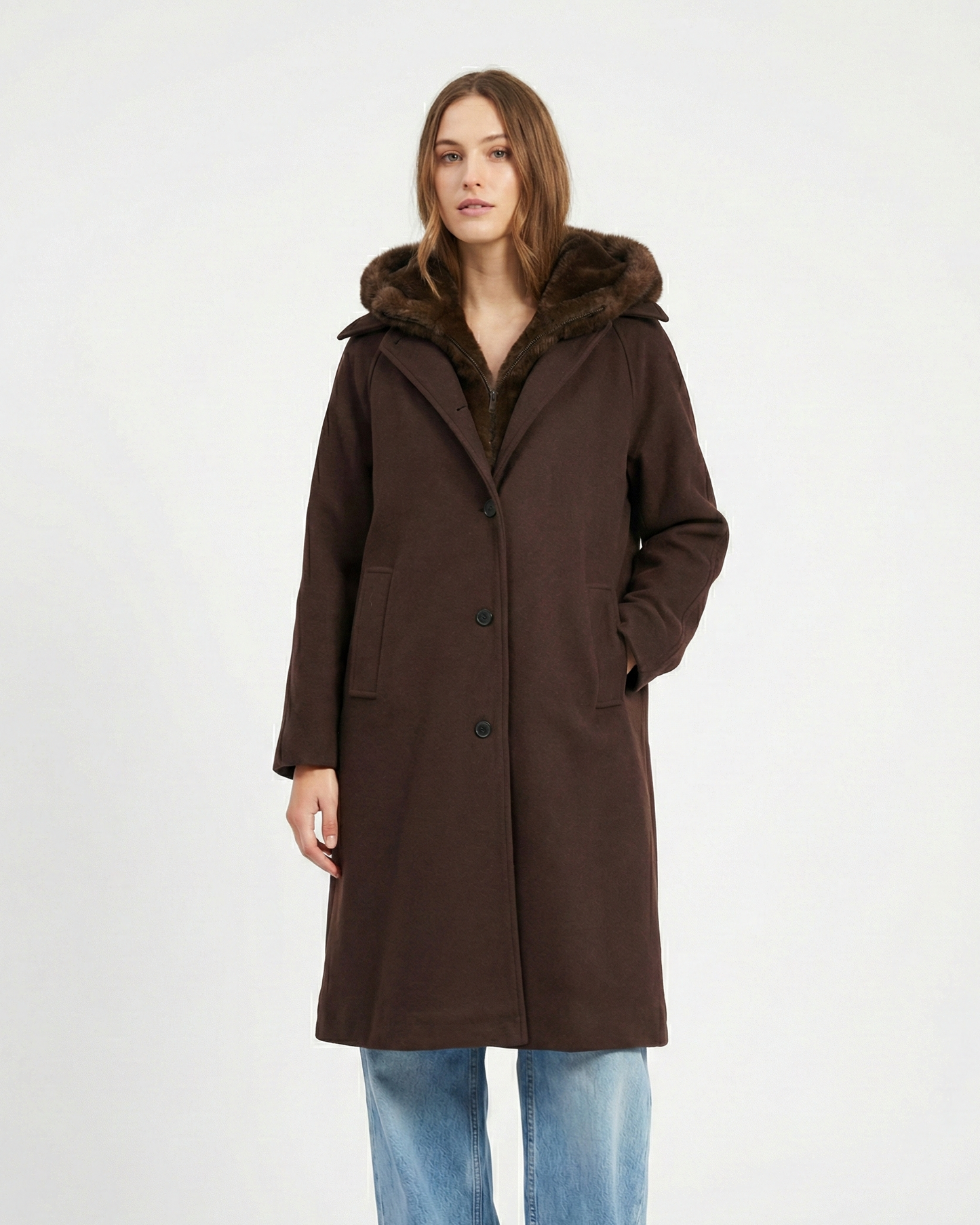 MANTEAU 2 PIÈCES AVEC FAUSSE FOURRURE