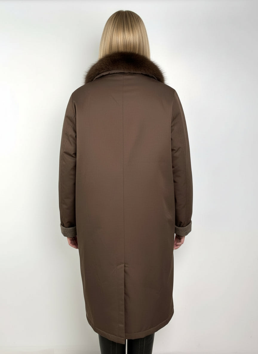 MANTEAUX REVERSIBLE AVEC COL AMOVIBLE EN FAUSSE FOURRURE