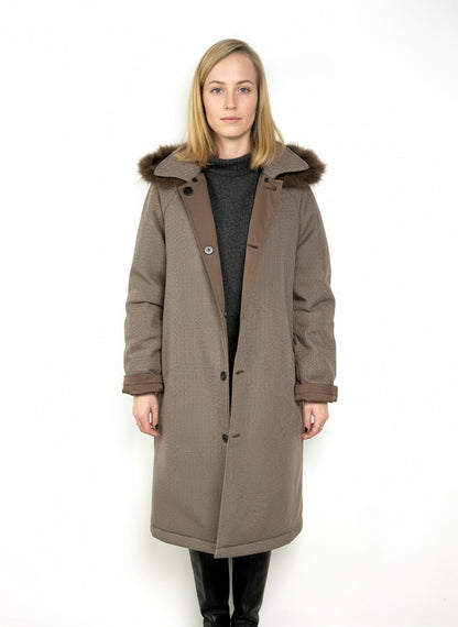 MANTEAUX REVERSIBLE AVEC COL AMOVIBLE EN FAUSSE FOURRURE