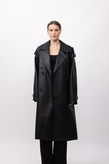TRENCH LONG EN SIMILICUIR - K-ZELL PARIS
