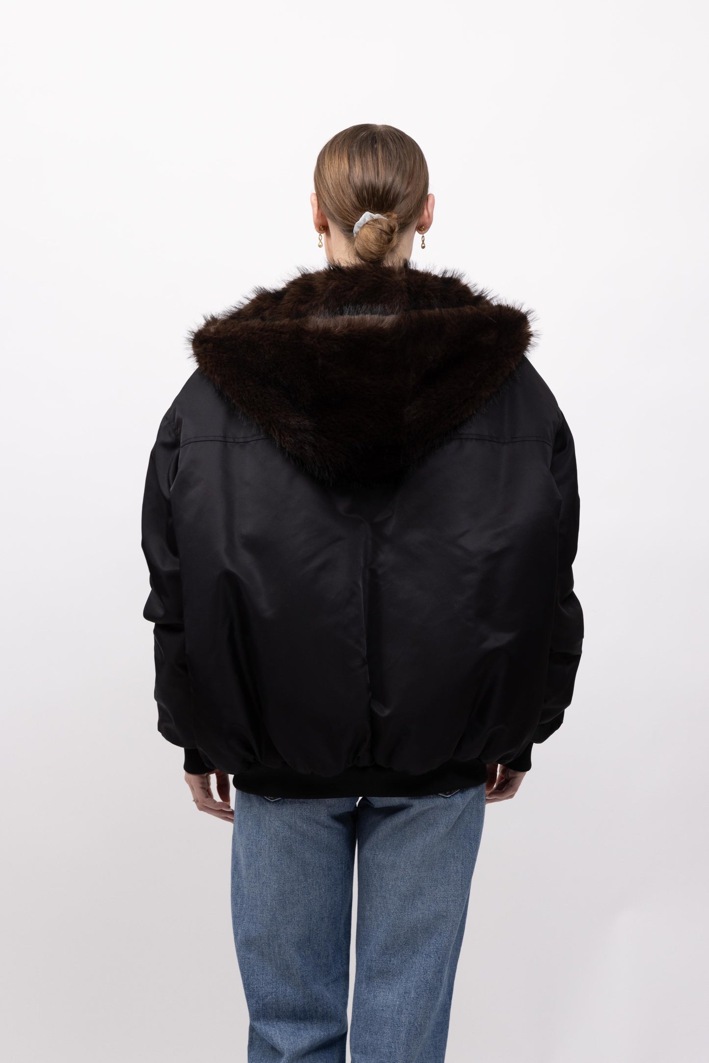 BLOUSON À CAPUCHE EN FAUSSE FOURRURE - K-ZELL PARIS