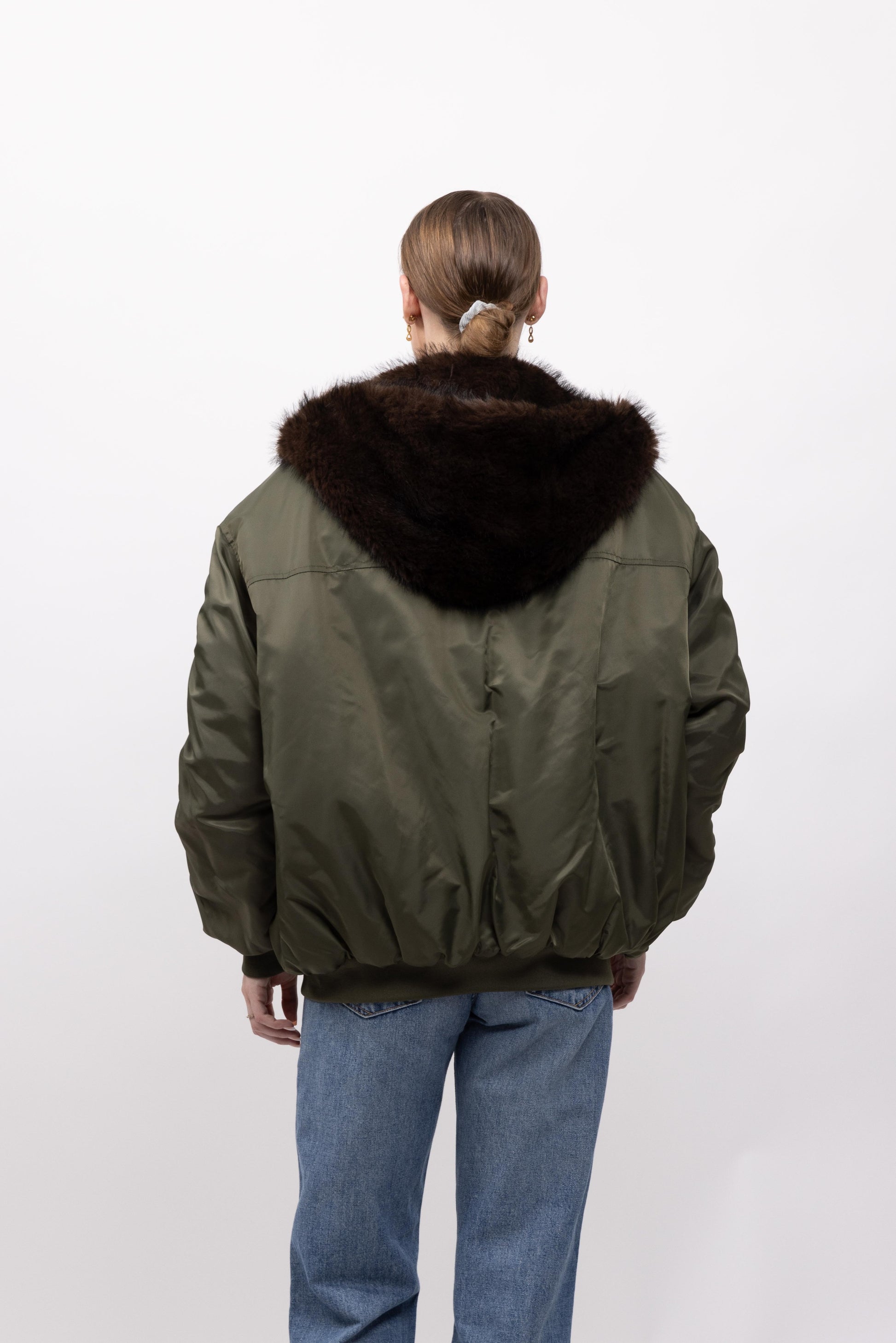 BLOUSON À CAPUCHE EN FAUSSE FOURRURE - K-ZELL PARIS