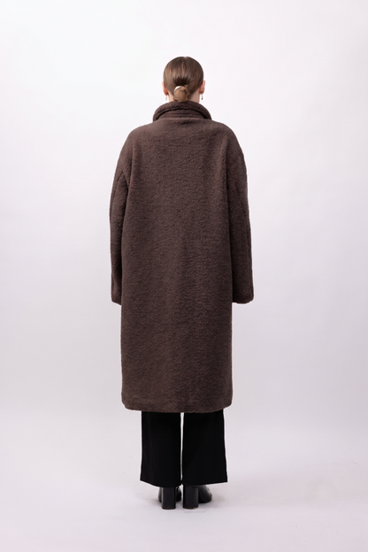 MANTEAU LONG EN FAUSSE FOURRURE MOUTON - K-ZELL PARIS
