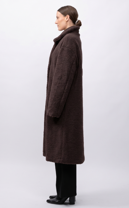 MANTEAU LONG EN FAUSSE FOURRURE MOUTON - K-ZELL PARIS