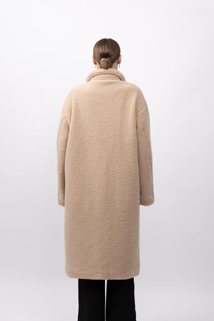 MANTEAU LONG EN FAUSSE FOURRURE MOUTON - K-ZELL PARIS