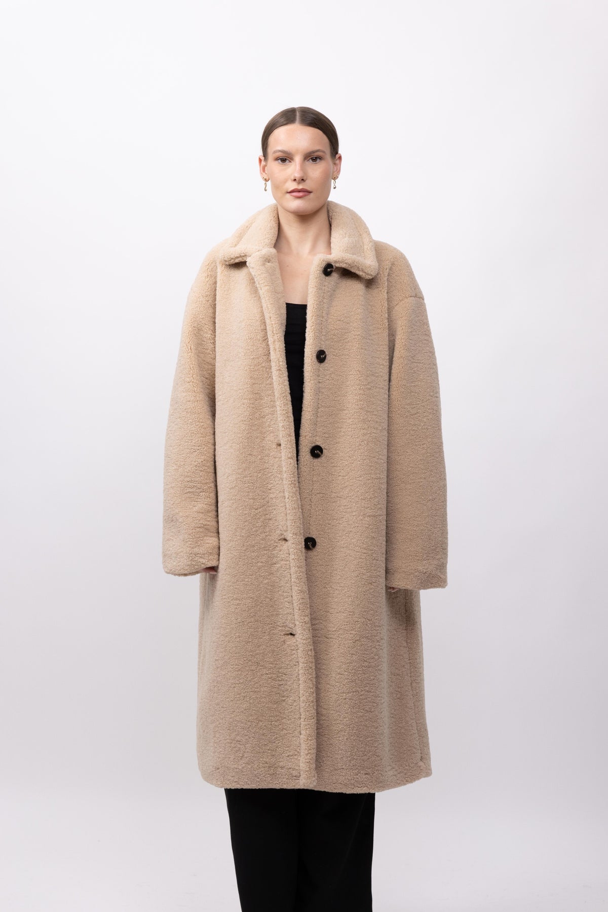 MANTEAU LONG EN FAUSSE FOURRURE MOUTON - K-ZELL PARIS
